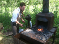 Outdoor coal forge